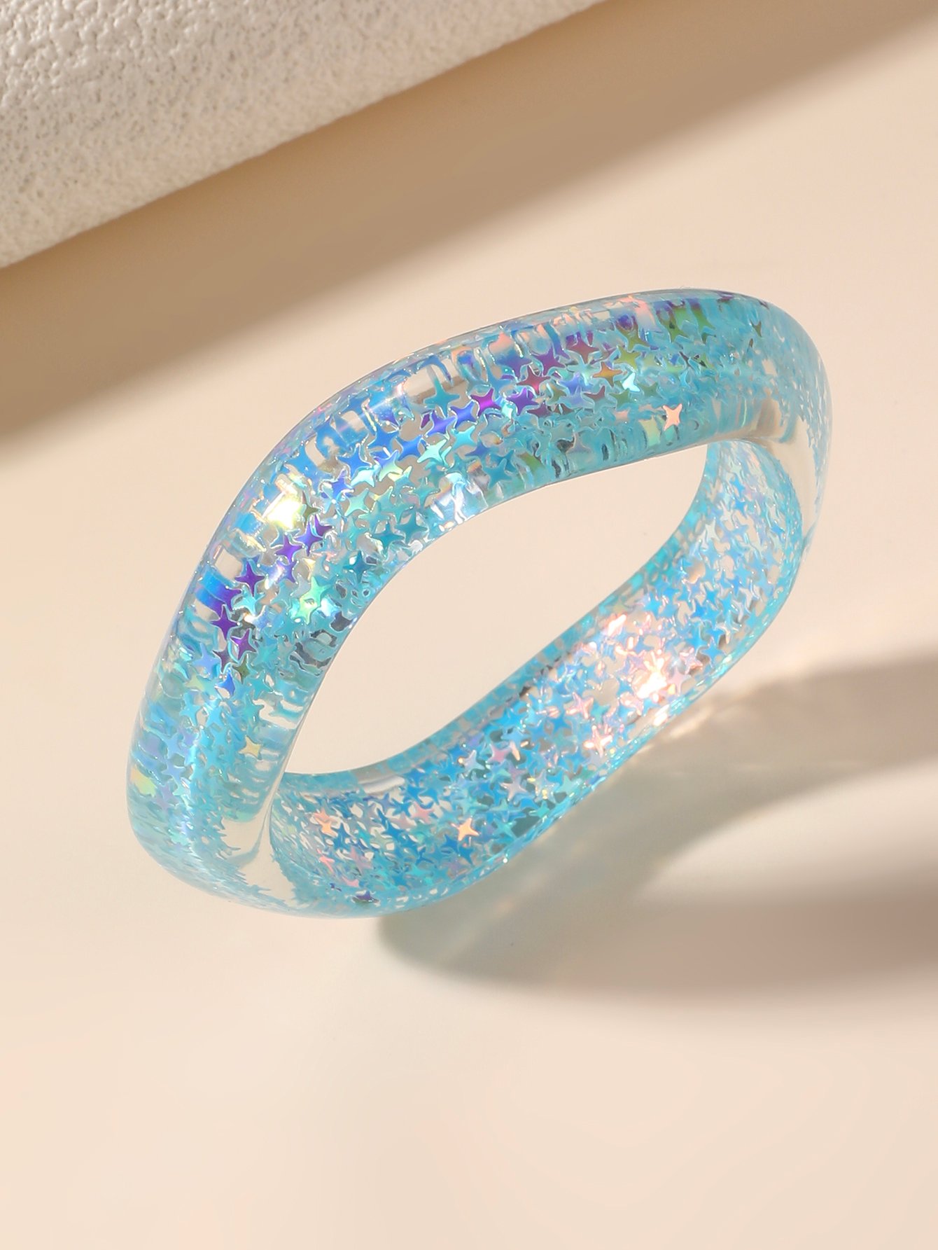 Star Confetti Resin Bangle Bracelet