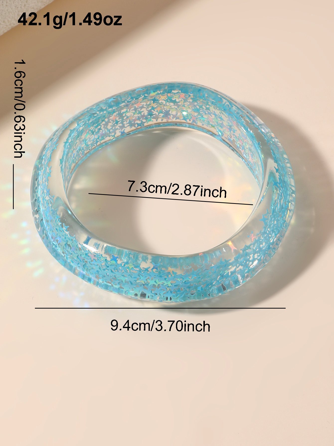 Star Confetti Resin Bangle Bracelet