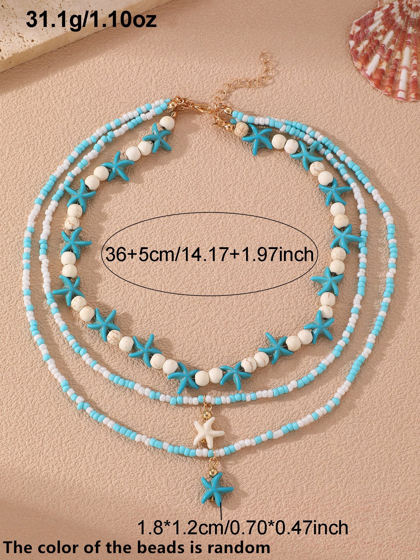 Layered Starfish Necklace Set