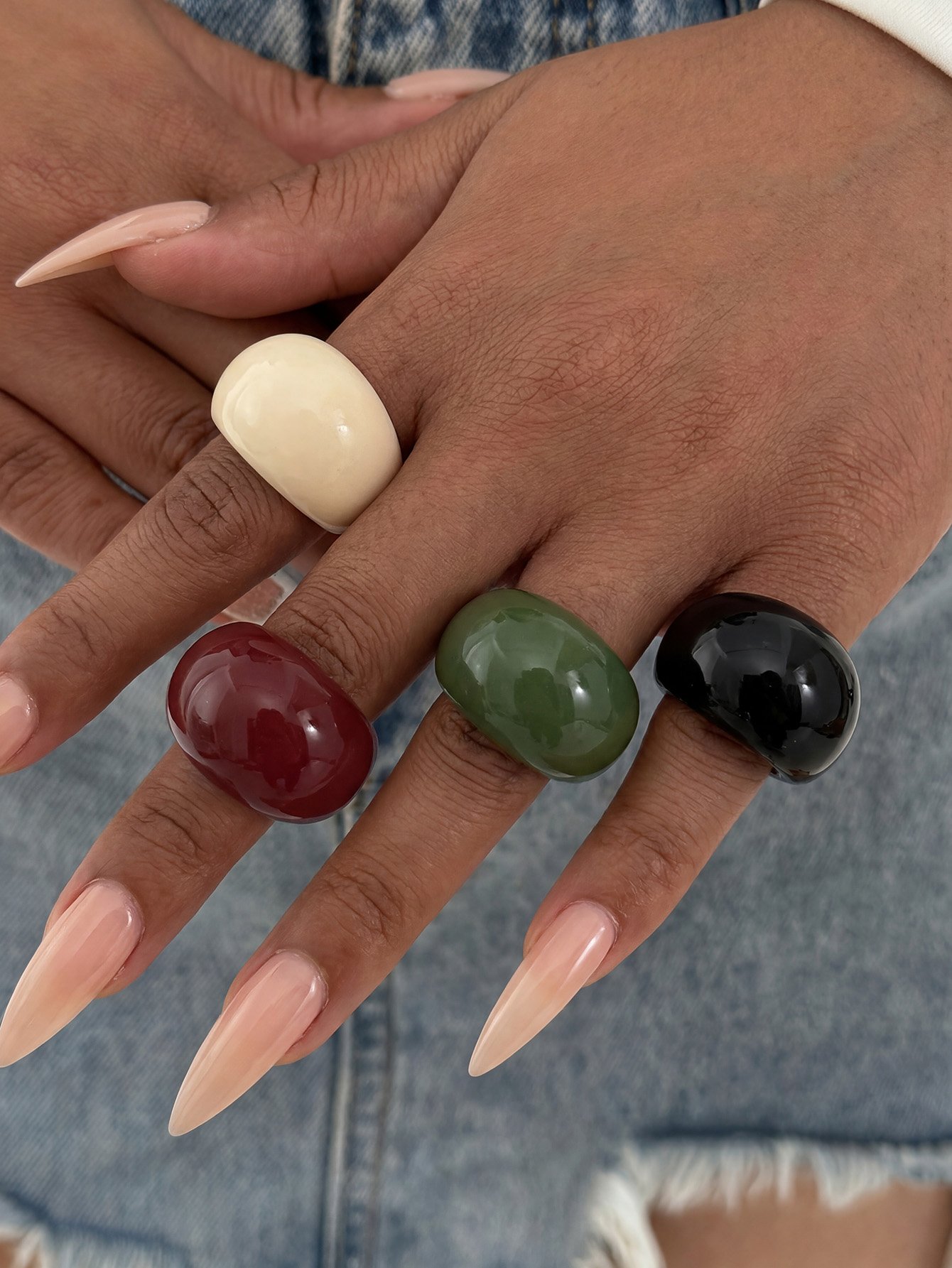 Multi-Color Resin Ring Set