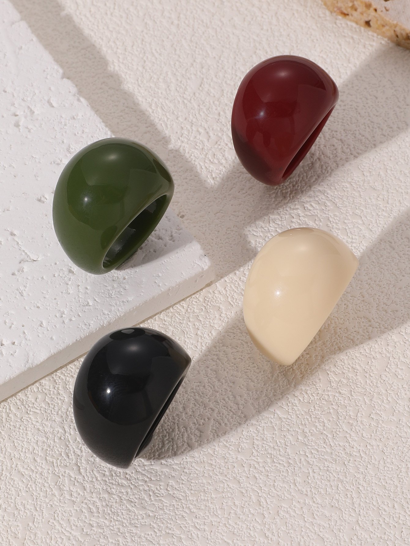 Multi-Color Resin Ring Set