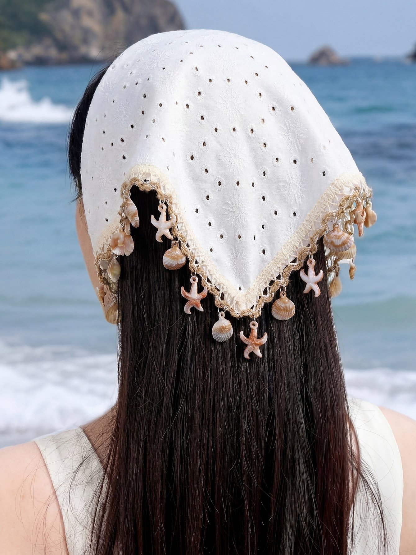 White Seashell and Starfish Headband