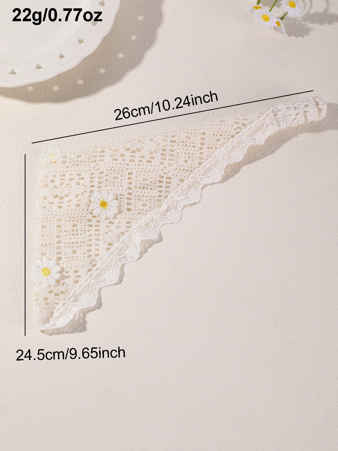 White Crochet Daisy Headband
