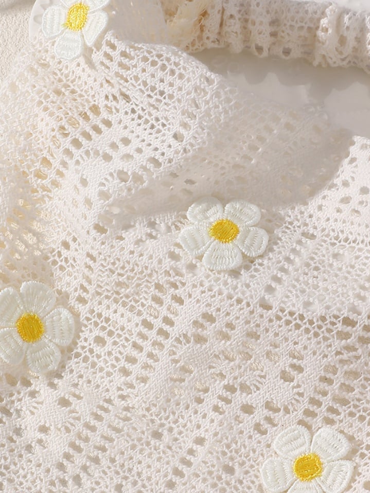 White Crochet Daisy Headband