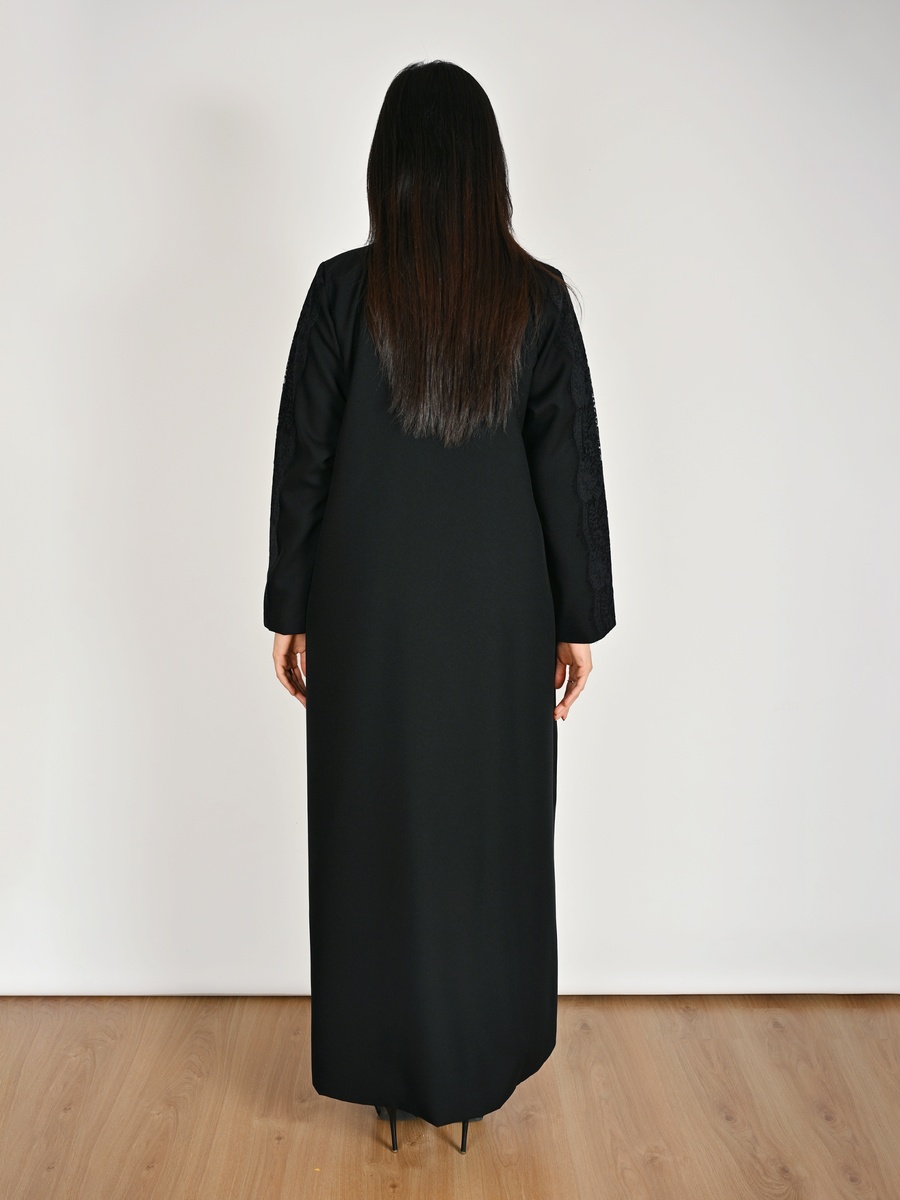 Black Blazer Abaya with Front Pocket