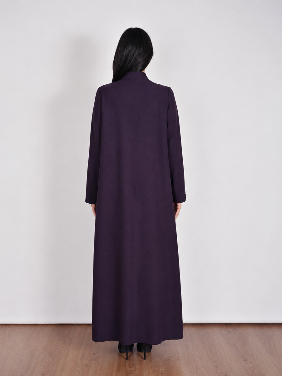 Purple Formal Abaya with a Crystal Button Closure