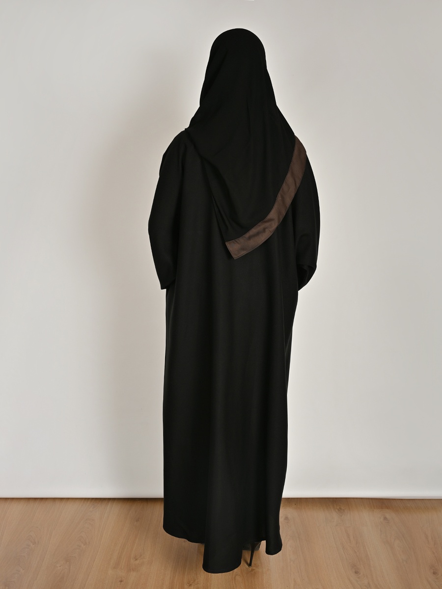 Black Formal Abaya with Notch Lapel