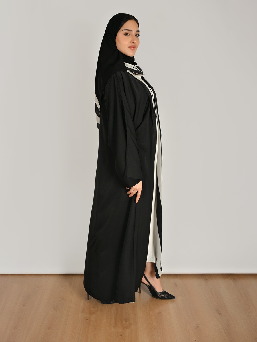 Reversible Flared Abaya with Wide Sleeves