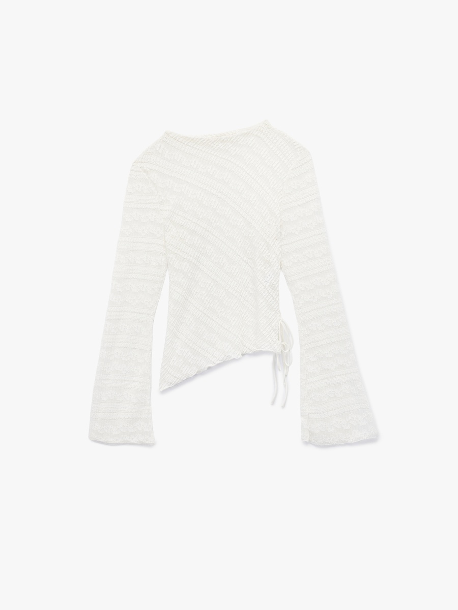 Textured Asymmetric Hem Top with Side Ties