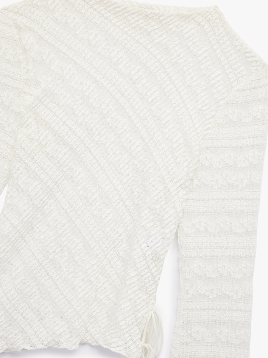 Textured Asymmetric Hem Top with Side Ties