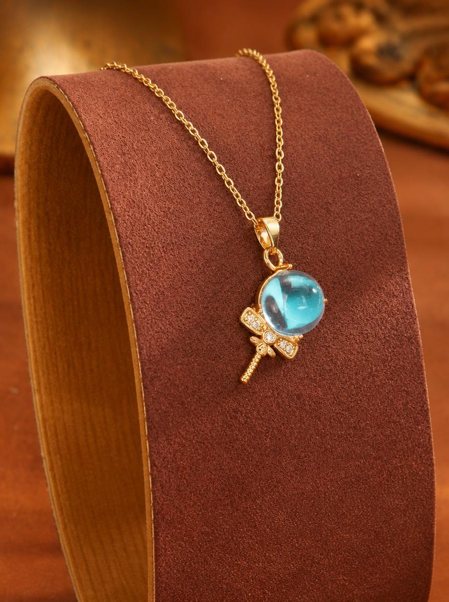 Blue Crystal Magic Key Necklace