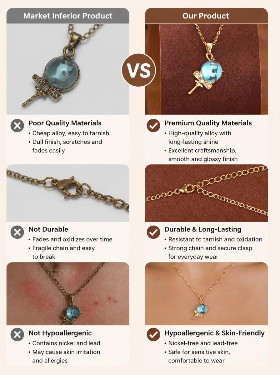 Blue Crystal Magic Key Necklace