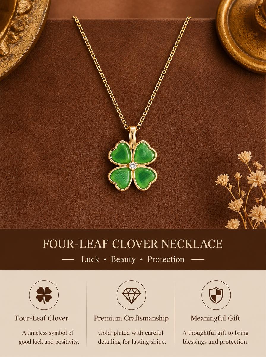 Emerald Clover Charm Necklace