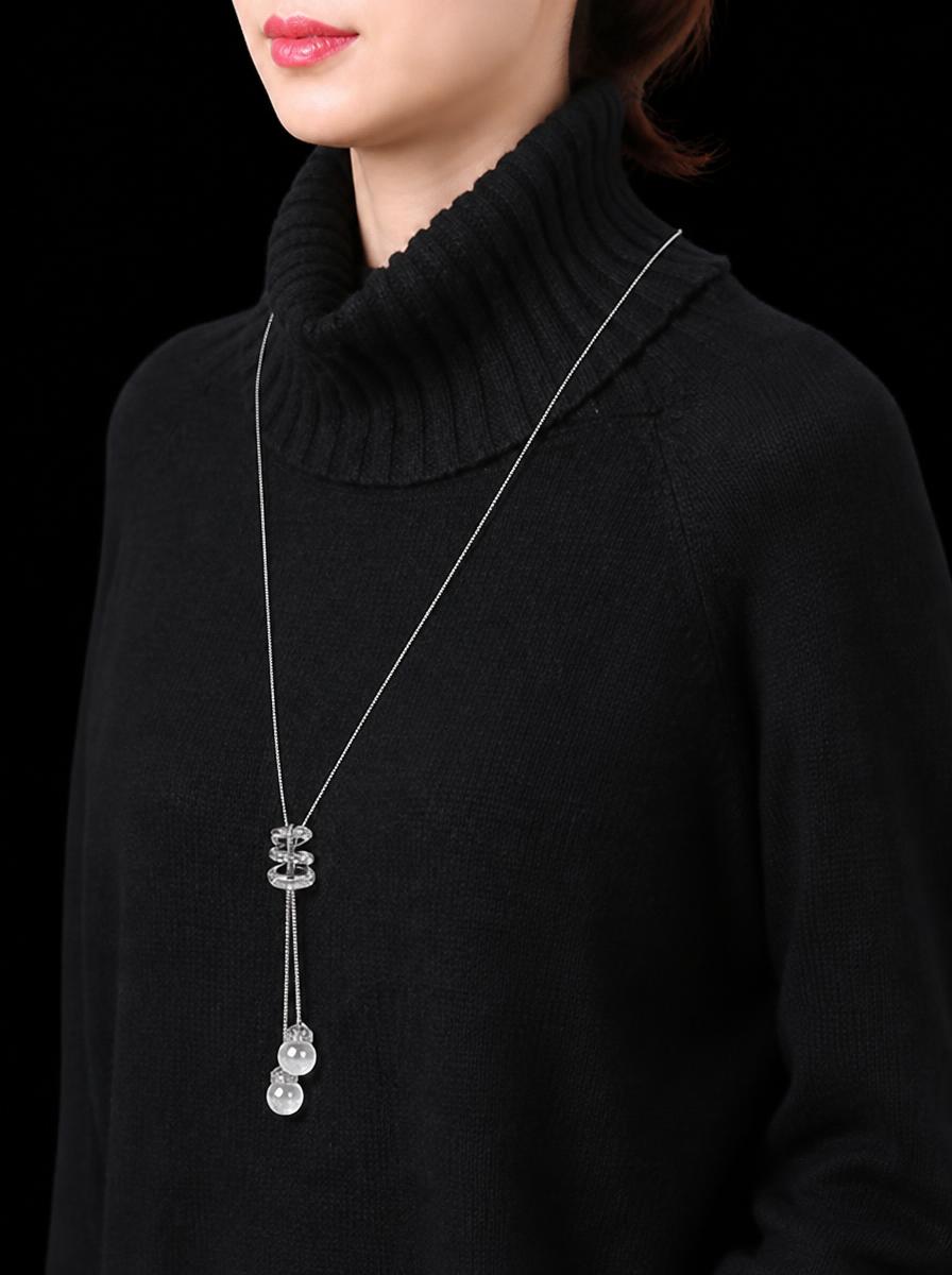 Silver Geometric Drop Necklace