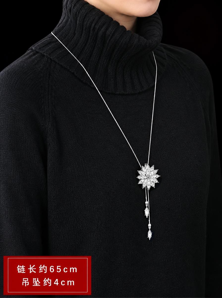 Snowflake Tassel Long Necklace