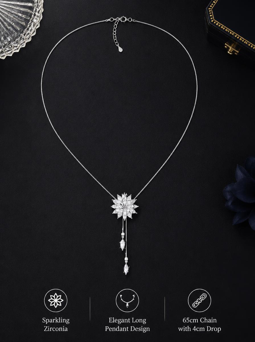 Snowflake Tassel Long Necklace