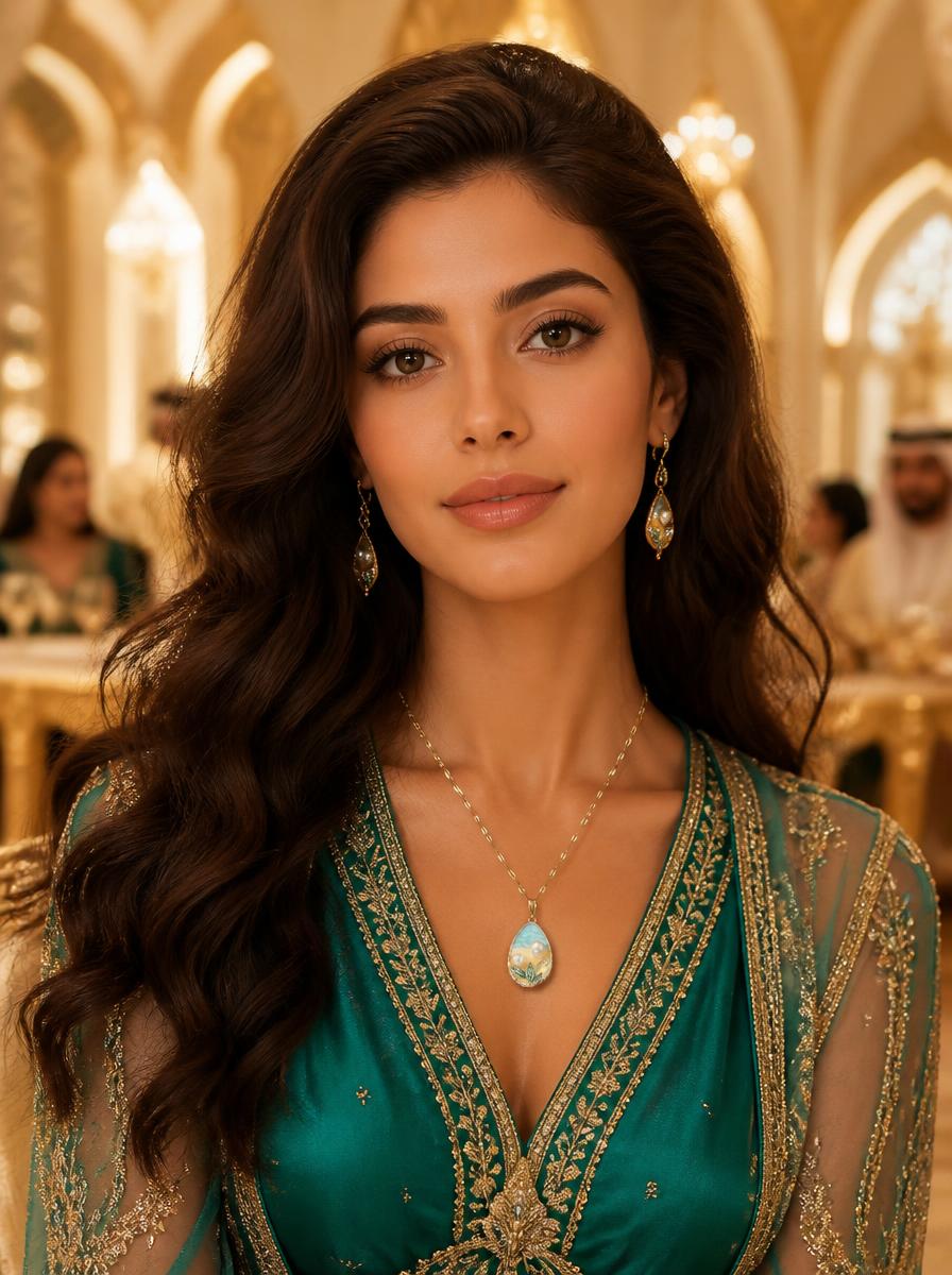 Golden Serenity Teardrop Necklace with Pearls