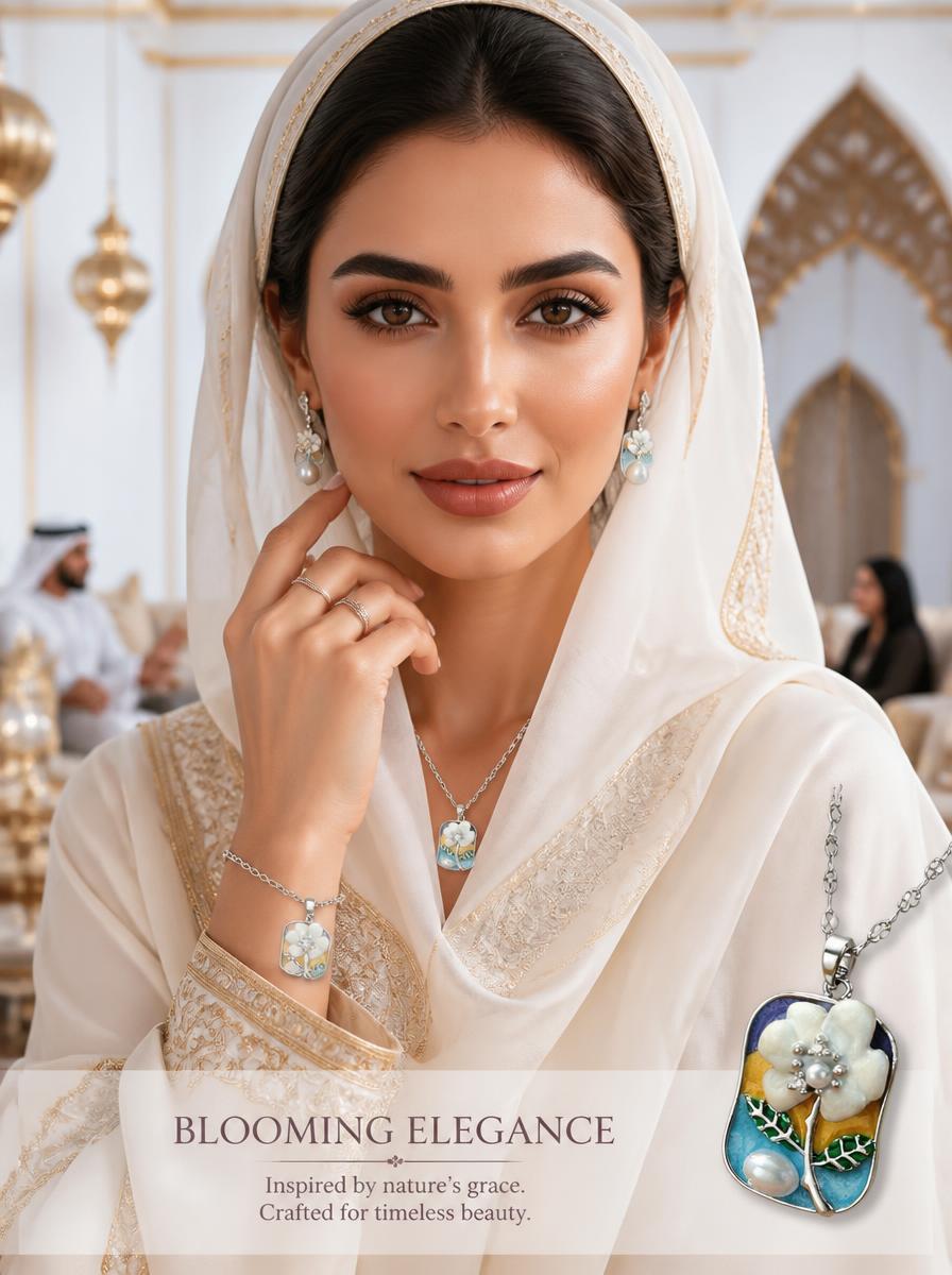 Silver Floral Pearl Necklace
