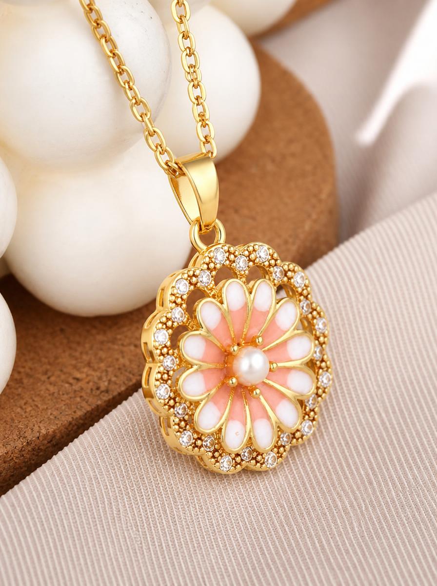 Golden Blossom Pearl Necklace