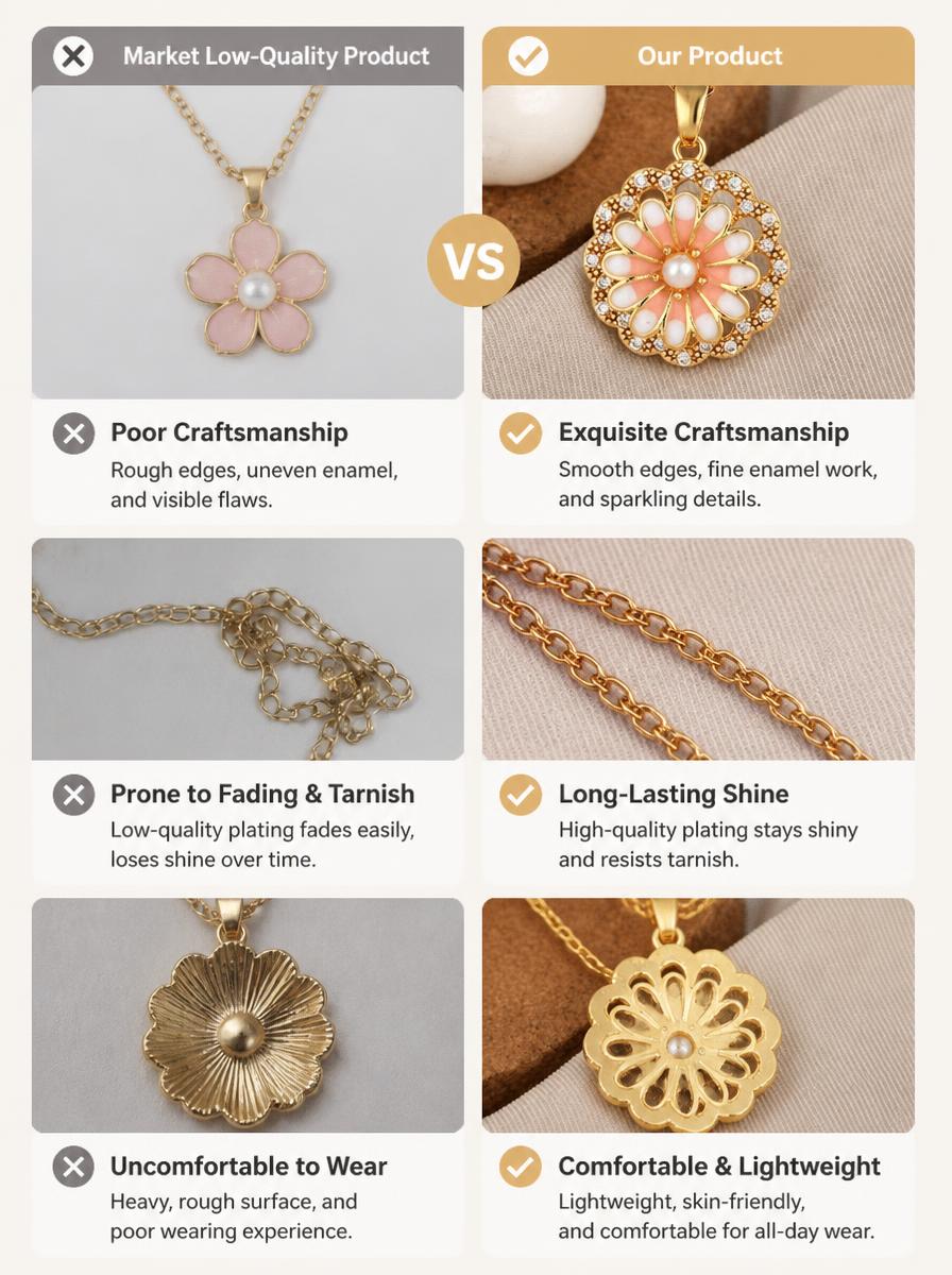Golden Blossom Pearl Necklace