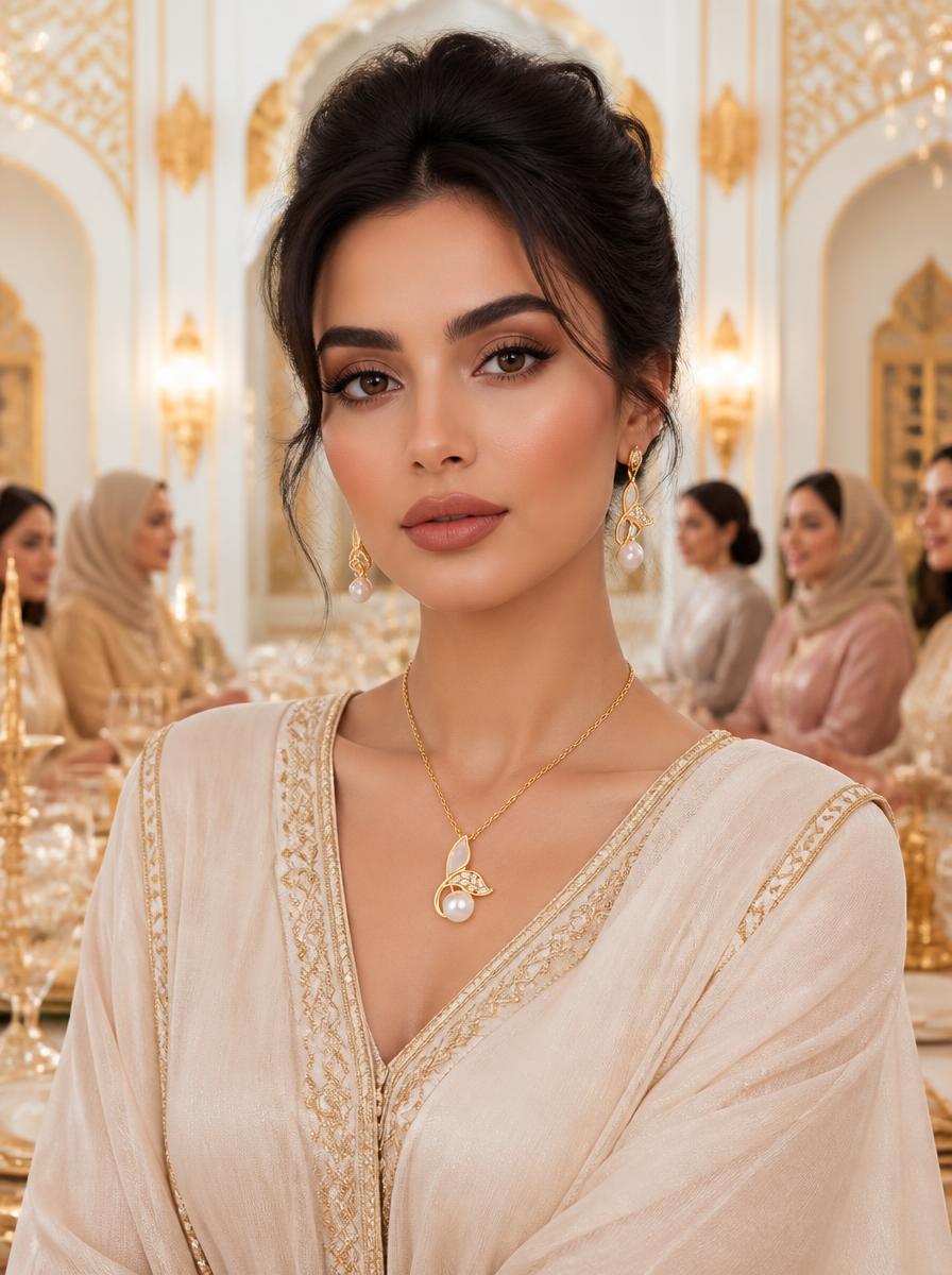 Leaf Pearl Pendant Necklace
