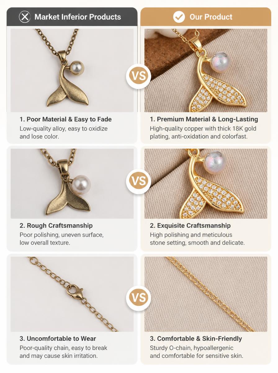 Mermaid Tail Pearl Necklace