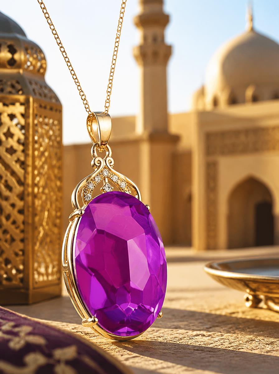 Amethyst Oval Pendant Necklace