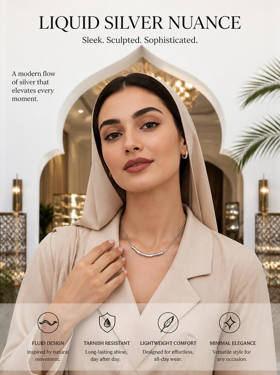 Curved Bar Snake Chain Necklace