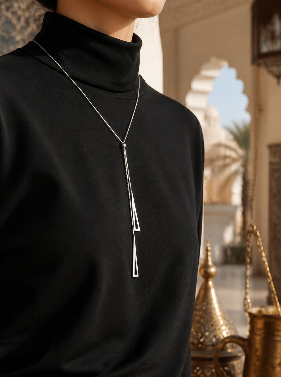 Adjustable Double Triangle Y-Necklace
