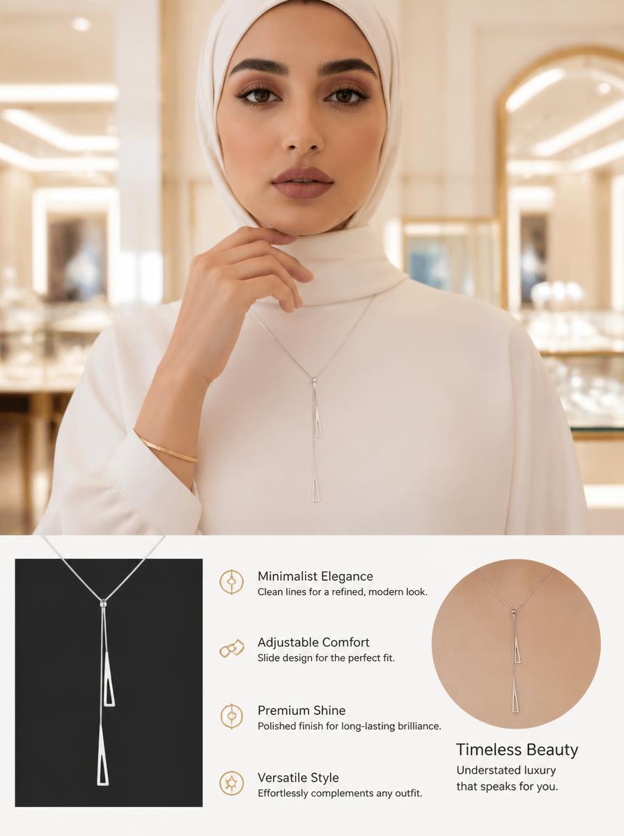 Adjustable Double Triangle Y-Necklace