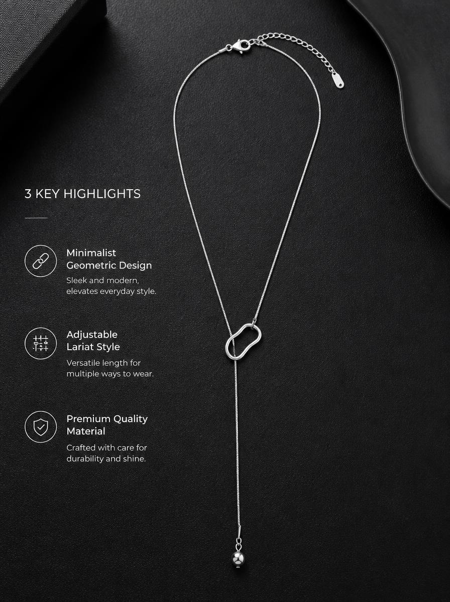 Silver Drop Y-Necklace