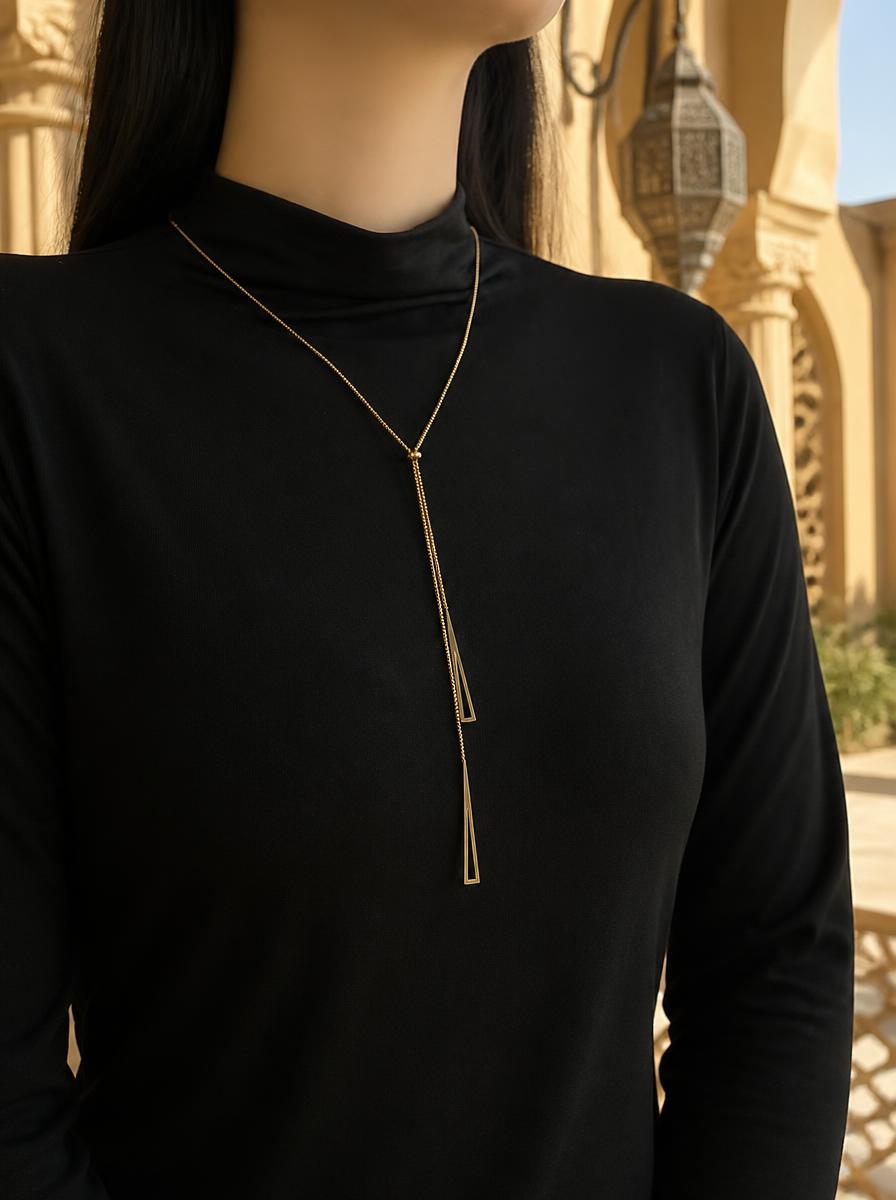 Geometric Triangle Adjustable Necklace