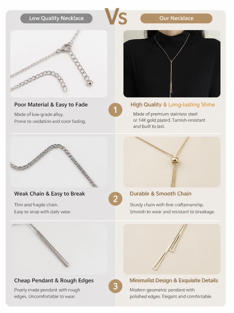 Geometric Triangle Adjustable Necklace