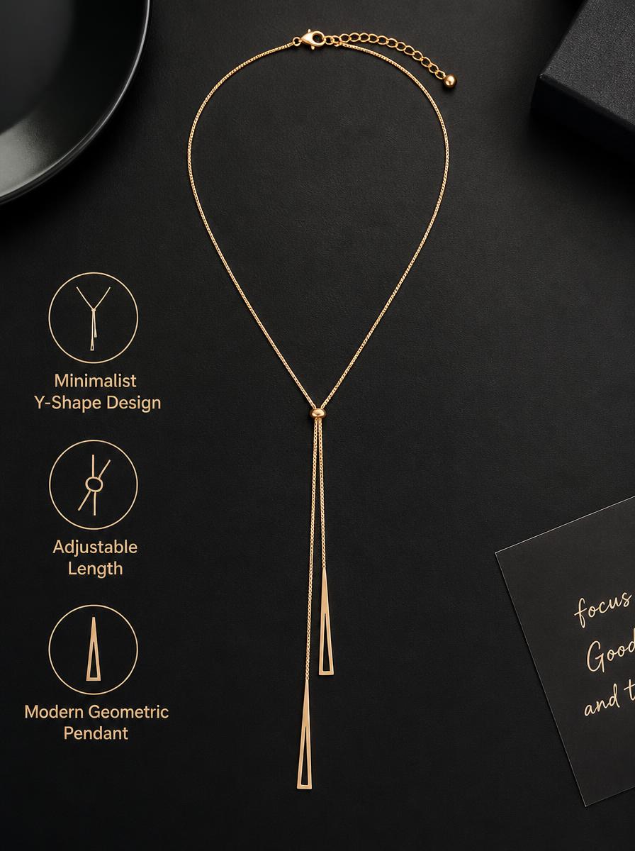 Geometric Triangle Adjustable Necklace
