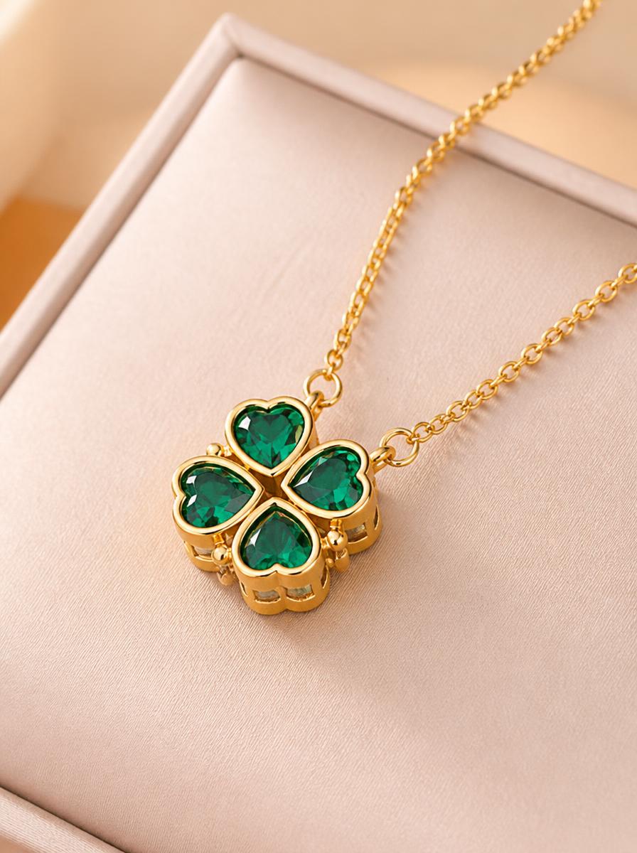 Emerald Clover Necklace