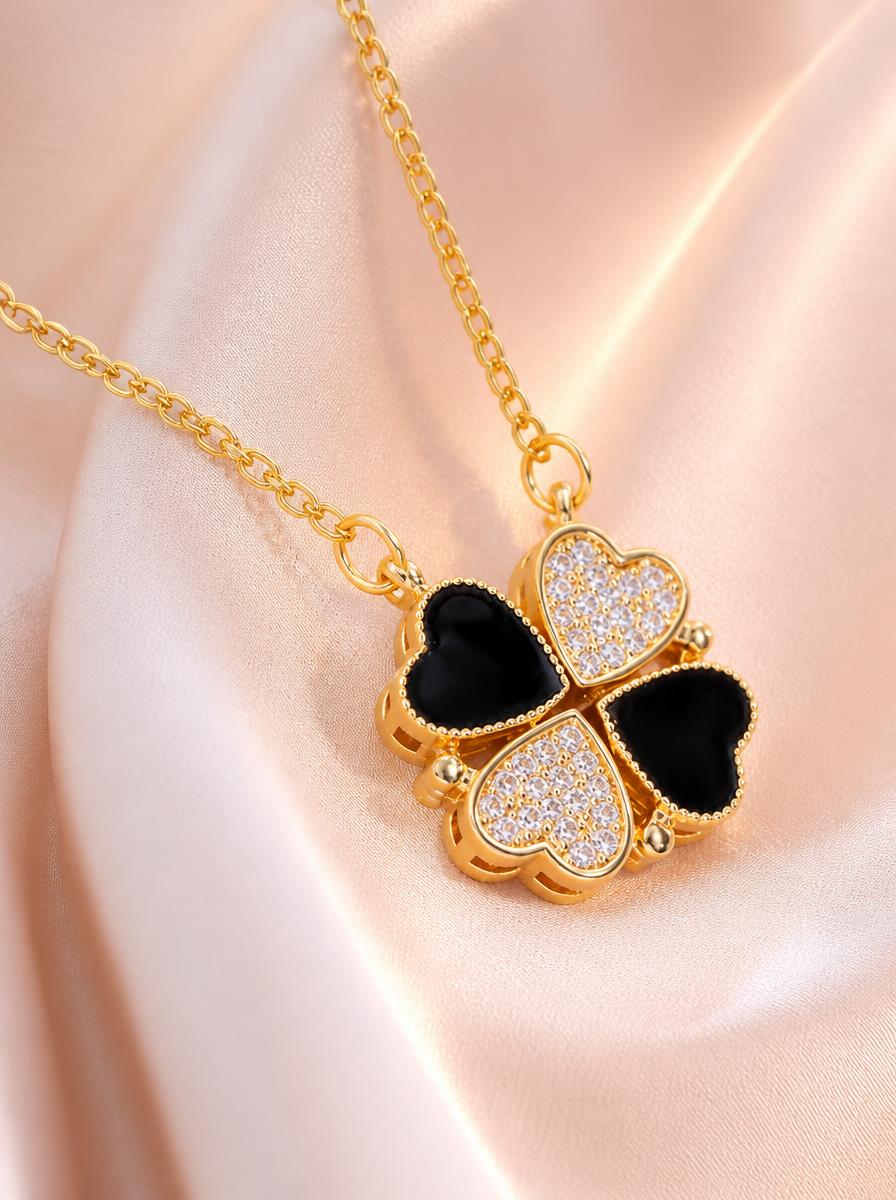 Onyx Clover Necklace