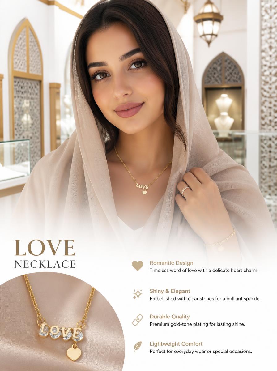 Love Letter Heart Pendant Necklace