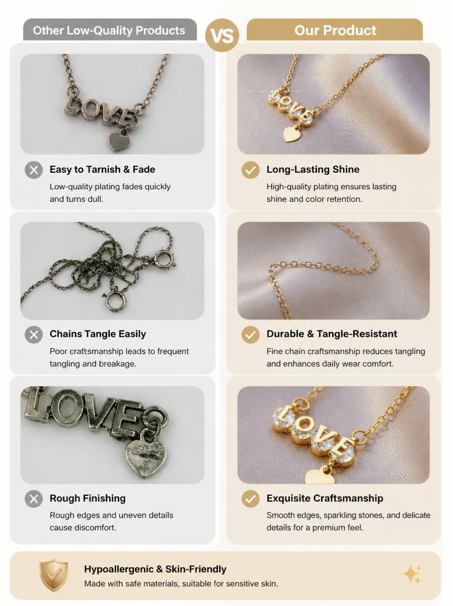 Love Letter Heart Pendant Necklace