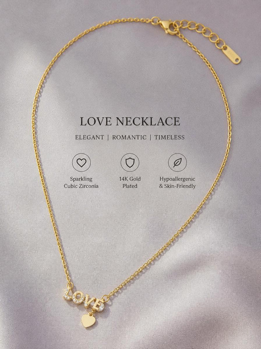 Love Letter Heart Pendant Necklace