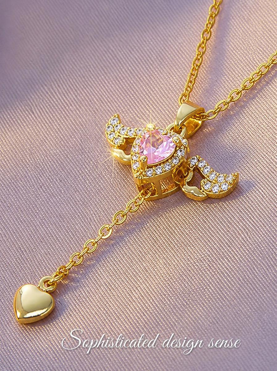 Angel Wing Heart Pendant Necklace