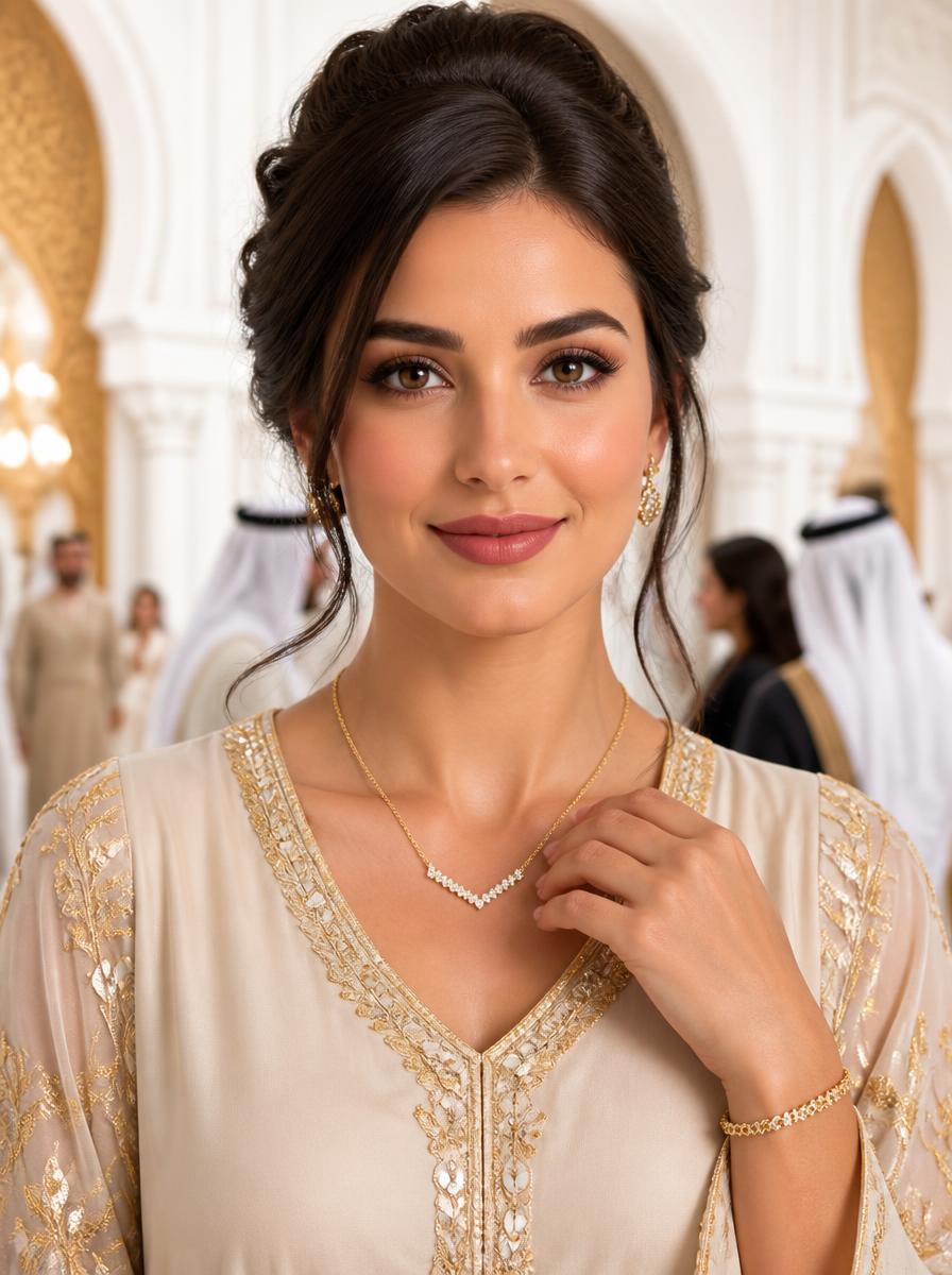 Golden Marquise Crystal V-Necklace