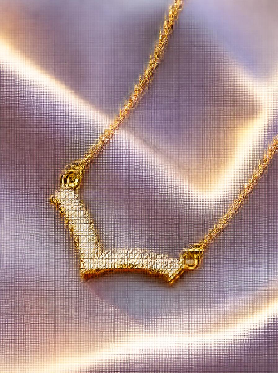 Golden Marquise Crystal V-Necklace