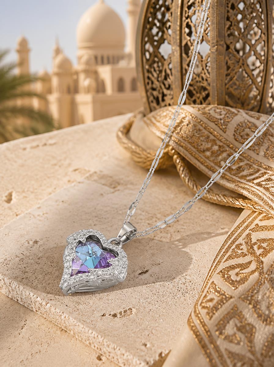 Heart-Shaped Crystal Necklace