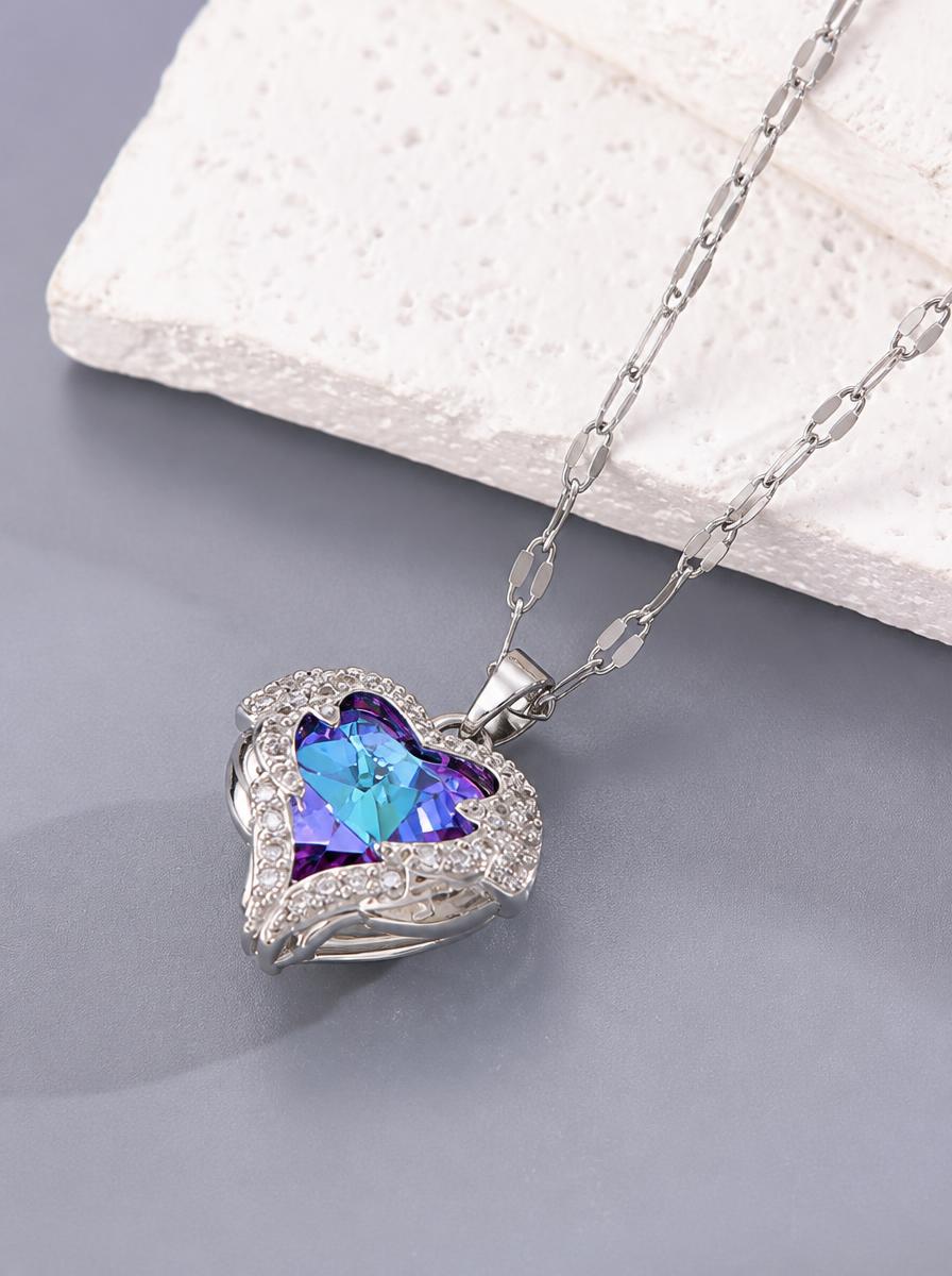 Heart-Shaped Crystal Necklace