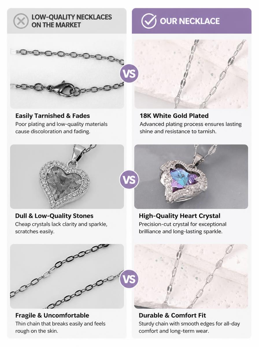 Heart-Shaped Crystal Necklace