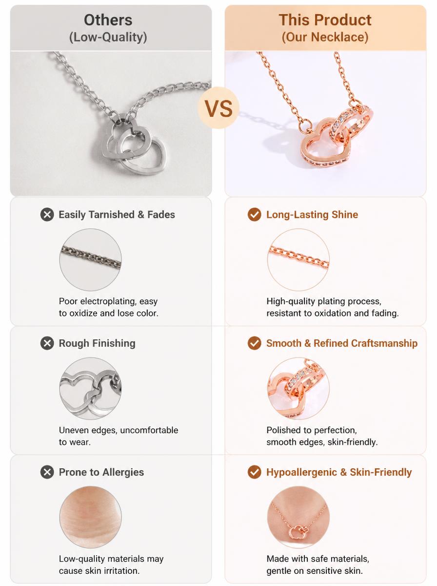 Rose Gold Intertwined Heart Necklace