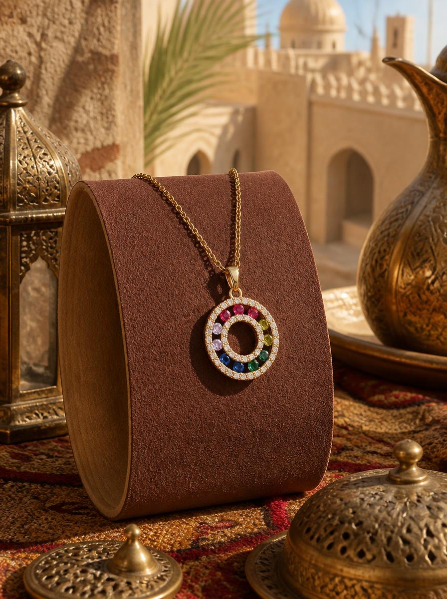 Rainbow Zircon Pendant Necklace