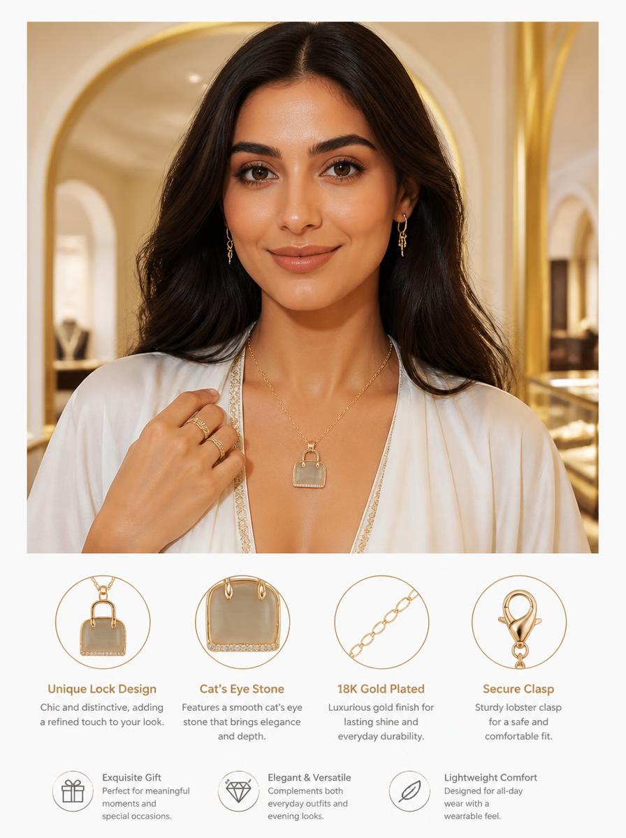 Golden Handbag Charm Necklace