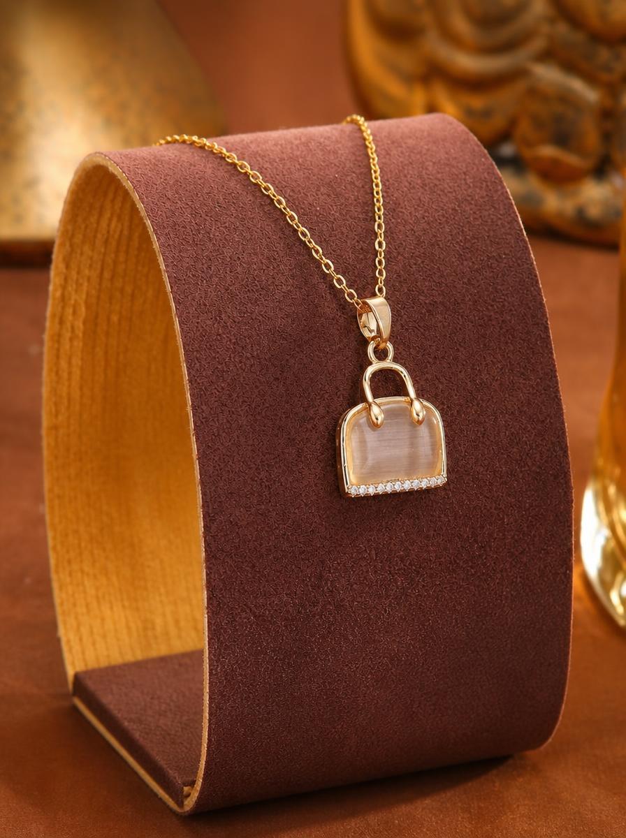Golden Handbag Charm Necklace
