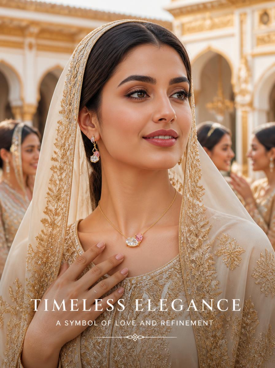 Two Heart Color Gem Necklace